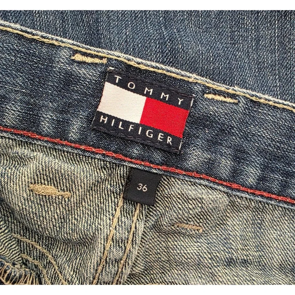 Tommy Hilfiger Men's Denim Carpenter Shorts Blue Medium Wash Size 36 Relaxed Fit